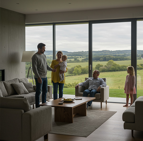 A couple in a luxurious residence living room